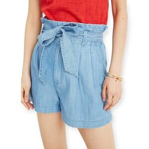 Madewell | Size 4 | Denim Chambray High Rise 3.5 Inch Inseam Paperbag Shorts
